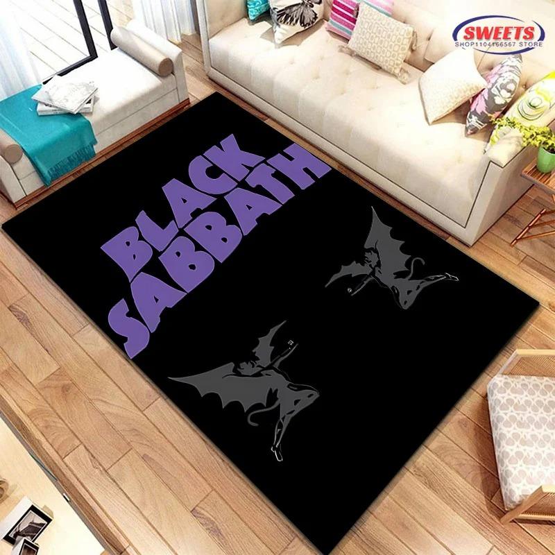 Band Black S-Sabbath Pattern Carpets Living Room Bedroom Bedside Floor Mat Area Rug Cloakroom Club Home Decoration
