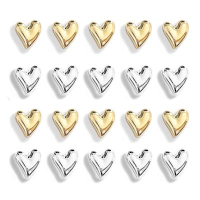 20PCS Vintage Metallic Heart Decorative Magnets Resins Magnetic Sticker For Fridge Whiteboards Photo Clip Accessories