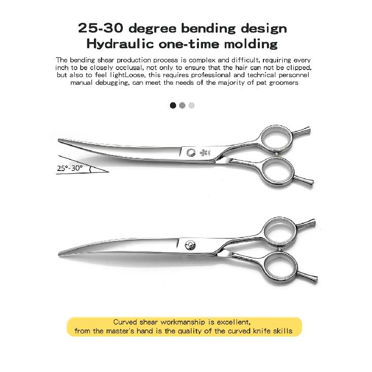 Professional Pet Beauty Scissors Japan 440c Steel Dog Teddy Pet Beautician 7.5 Inches Bending Scissors Thin Scissors High-Qualit