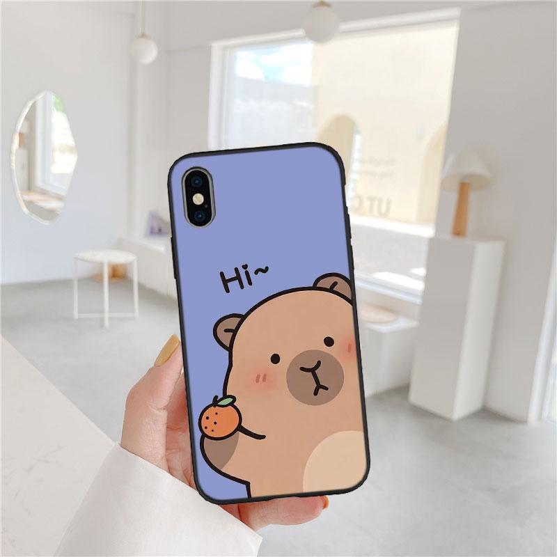 CJ24 Cartoon Capybara Cute Soft Shell Phone Case for Redmi Note 8 9 Pro Max 9S 9T 9C NFC 8T 8A 10A A4