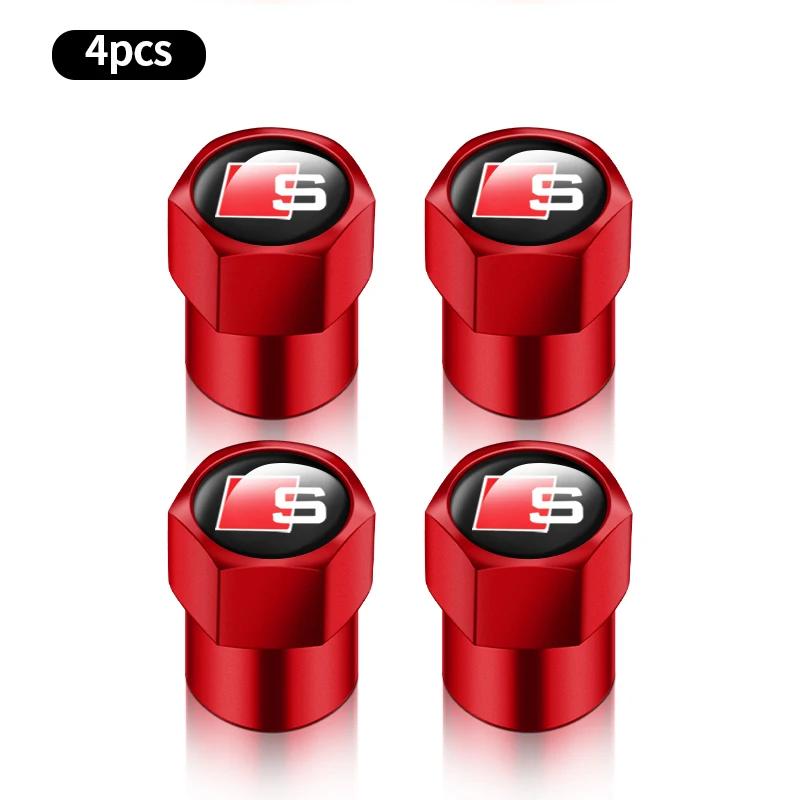 4Pcs Auto Wheel Tire Valve Air Stem Cap Duust Covers For Audi A8 A5 A6 C5 C6 C7 A7 A1 A3 A4 B5 B6 B7 B8 B9 D3 Q3 Q5 Q7 TT