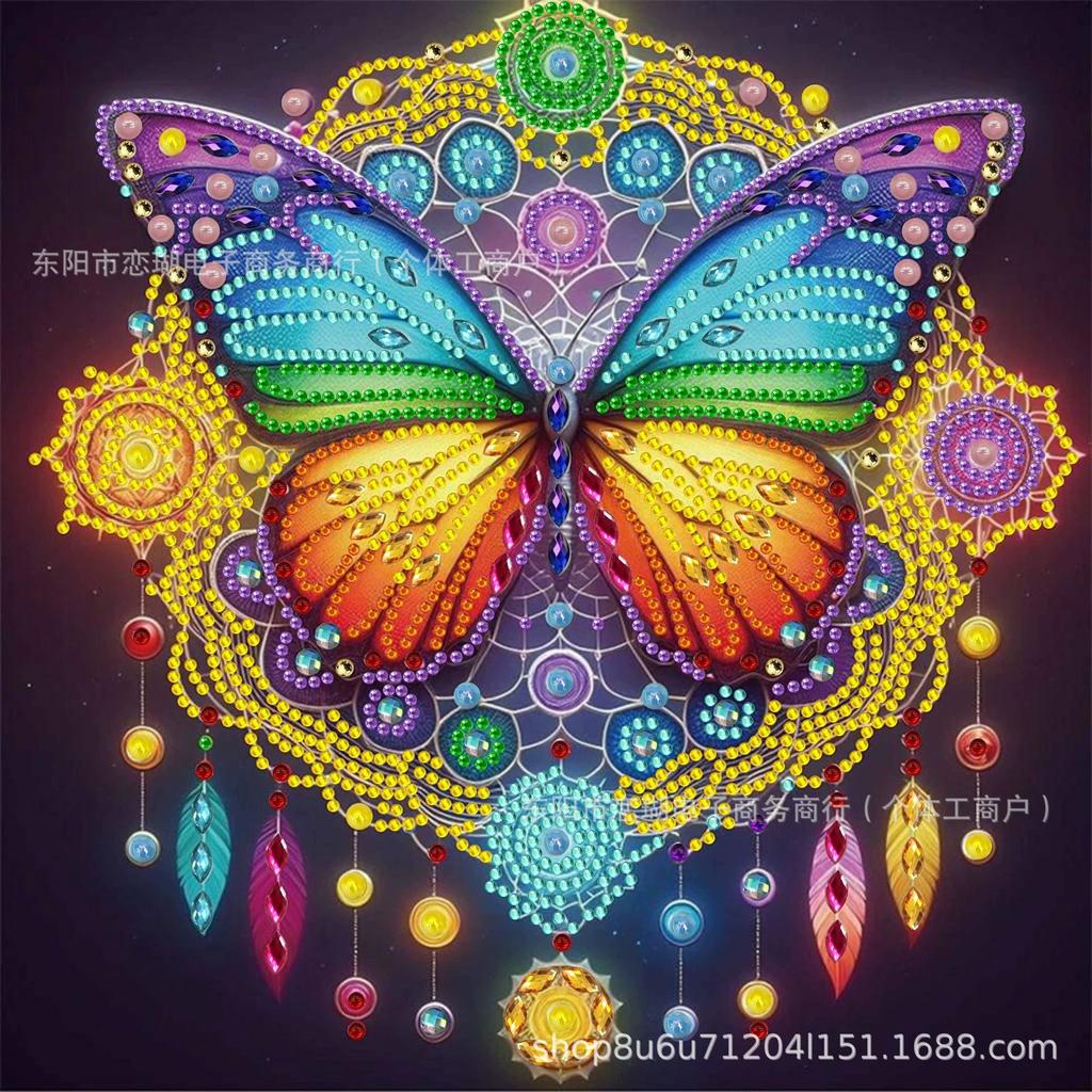 Schmetterlingsförmiges Diamantgemälde in großer Größe mit leuchtenden Diamanten, dekoratives Gemälde, Explosionsmotiv