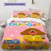 Hey Duggee Custom Name Pattern Bedding,Quilt Set Quilt Cover Pillowcase Home Birthday Gift(1 * duvet cover + 2 * pillowcase, without core)