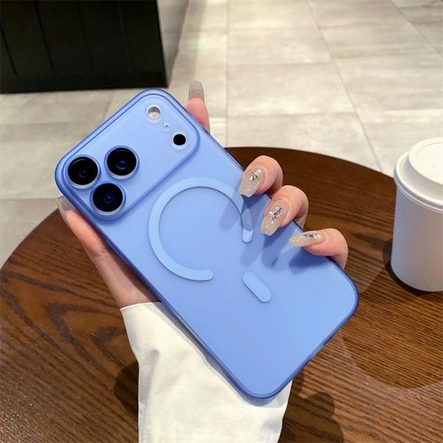 For For Iphone 17 Air Pro Max   Magnetic Thin PC Frame Case For For Iphone 13 14 15 16 Plus Lens Protective Matte Cover