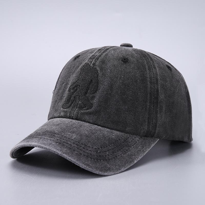 

Cotton denim washed baseball cap with men s and women s printed ape man hat suitable for outdoor sun protection, adjustable Adjustable чёрный