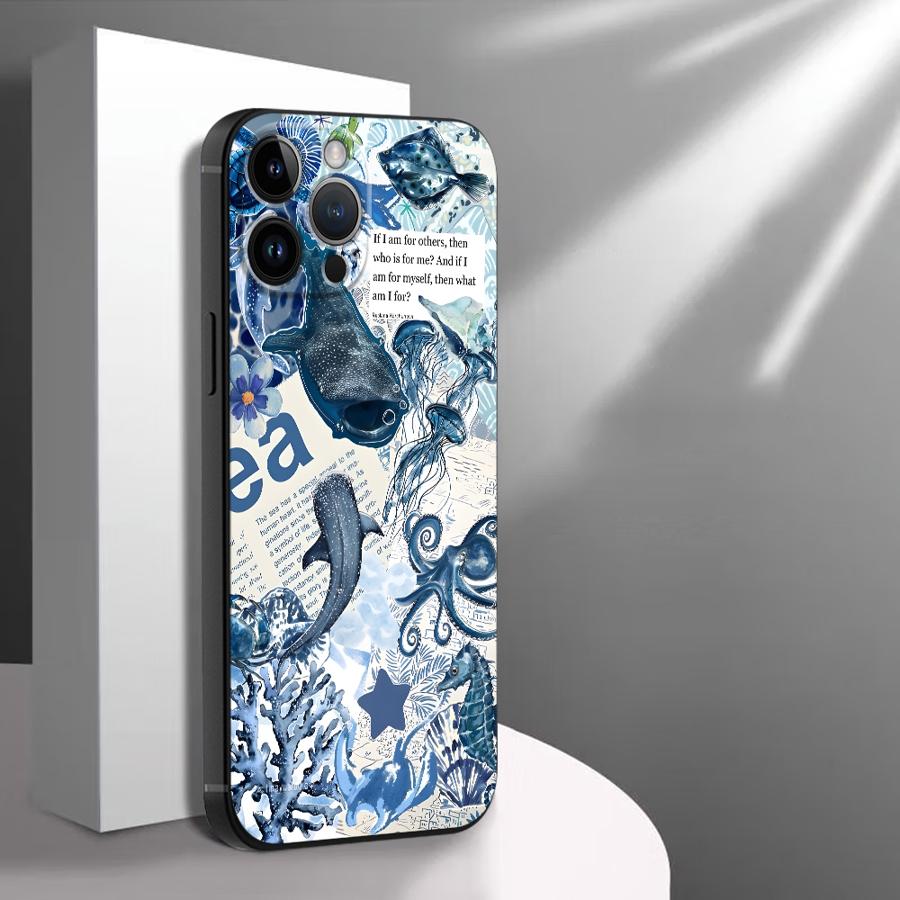 Creative Marine Organisms Art Phone Case for Apple iPhone 17 Pro Max 13 17e Air 11 12 XR XS MAX 15 Pro 7 8 14 16 Funda Phone