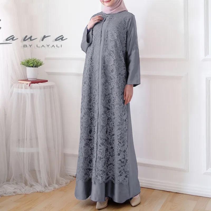 2024 Muslim Women's Fashion Long Robe Dress