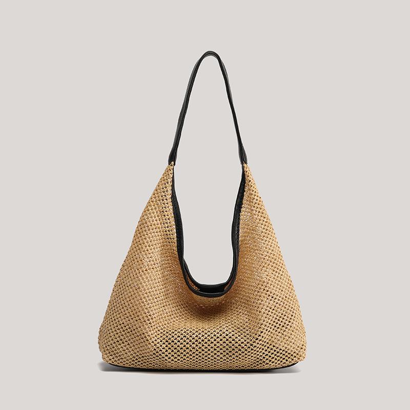 Niche Straw Woven Bag 2025 Summer New Woven Shoulder Tote Vegetable Basket Vacation Weaving