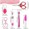 12pcs Multifunctional Nurse Pen Set, Including Pen Light, Permanent Marker, Multicolor Ballpoint Pen, Keychain Clip, Folding Scissors
