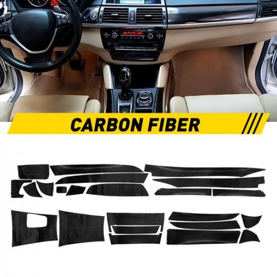 Carbon Fiber Interior Center Console Dash Cover Fits BMW X5 E70 X6 E71 2008-2014