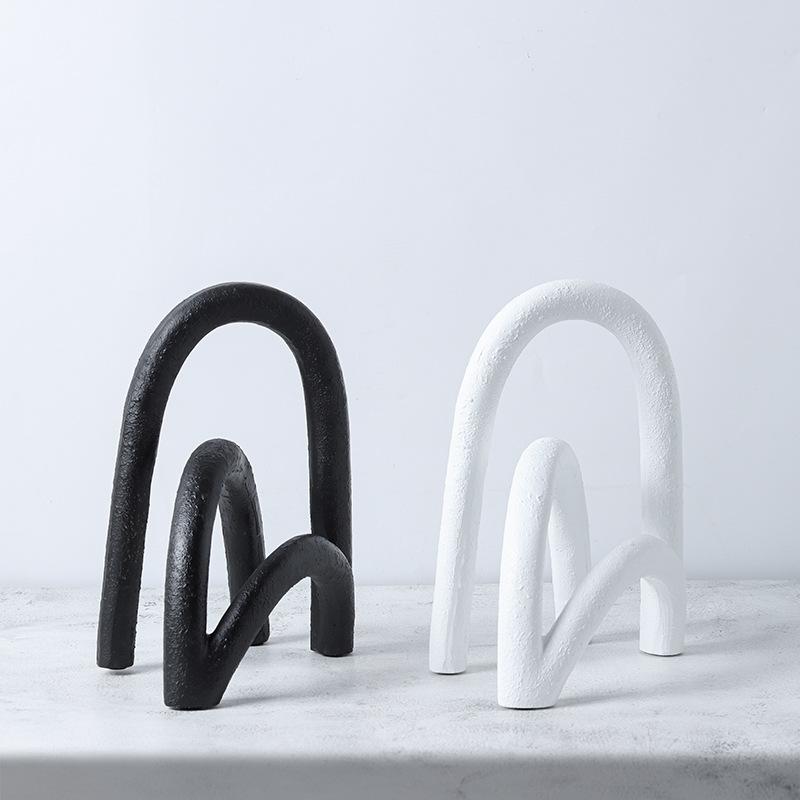 Creative Resin Crafts Geometry Arch Semicircle Three-dimensional Abstract Handicraft Decorative Figurines Home Decoration