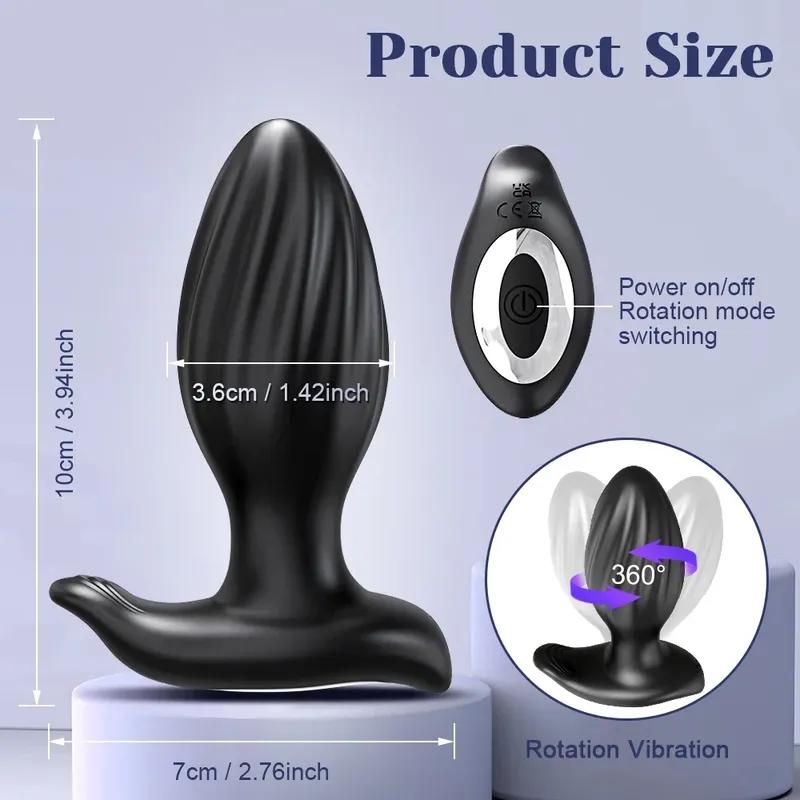 360° rotasjon Trådløs kontroll Anal Vibrator APP Bluetooth Butt Plug Menn Prostata Massasjer Mann Rumpe Anal Voksen Sexleketøy Par