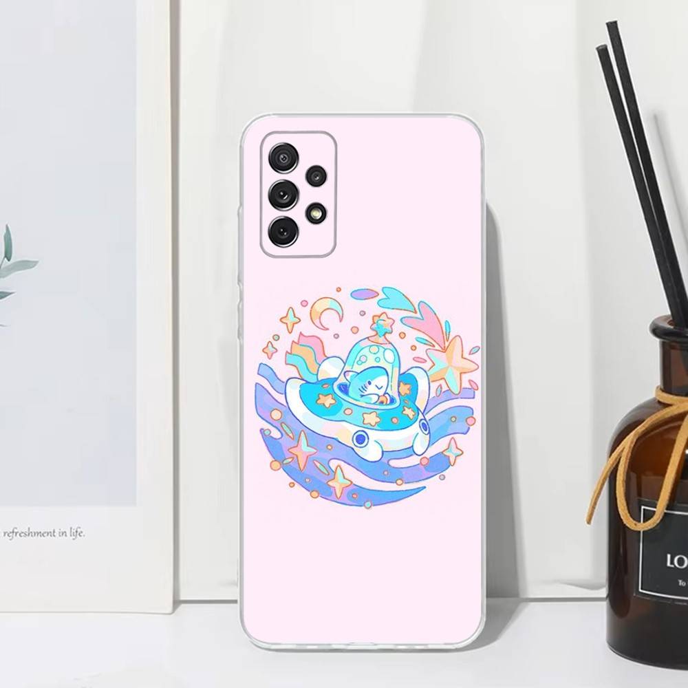 Cute Cartoon Animals Shark Phone Case For Samsung S30,S23,S21,S22,S20,Ultra,FE,Lite, S10,S9,S8,PIus,Transparent, Silicone Case