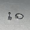 Cosmic Sparkle Diamond Cartilage Studs: Double Piercing, High-End, Stackable Style
