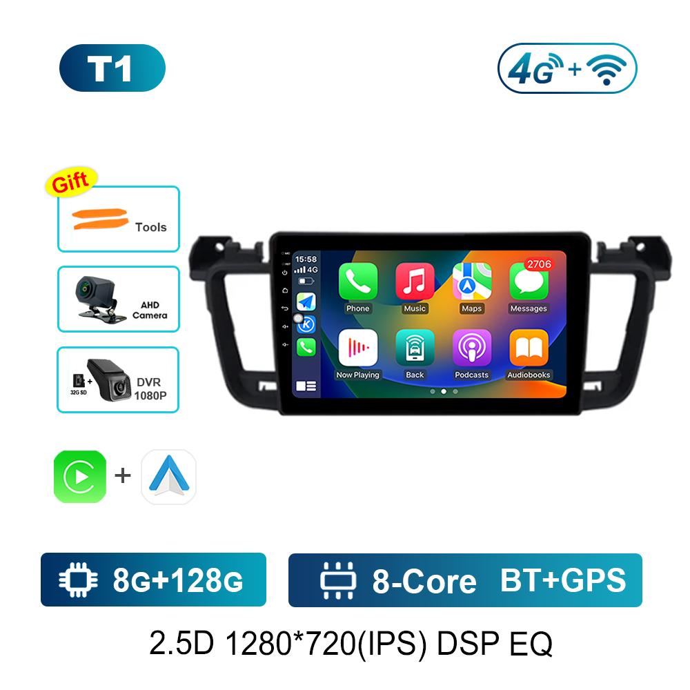 For Peugeot 508 508SW 2011 - 2018 Carplay Android Intelligent System 9'' Car Radio Multimedia Player WiFi GPS Navi 4G IPS Screen