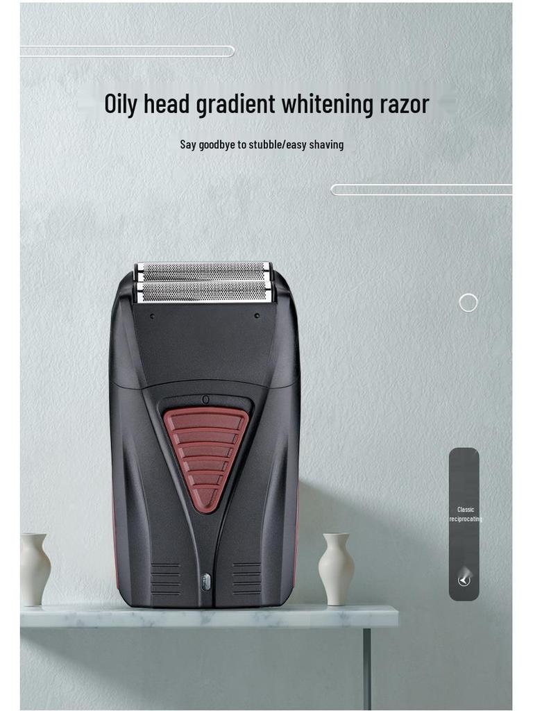4D Double Head Reciprocating Electric Bald Head Shaver & Whitener for Men