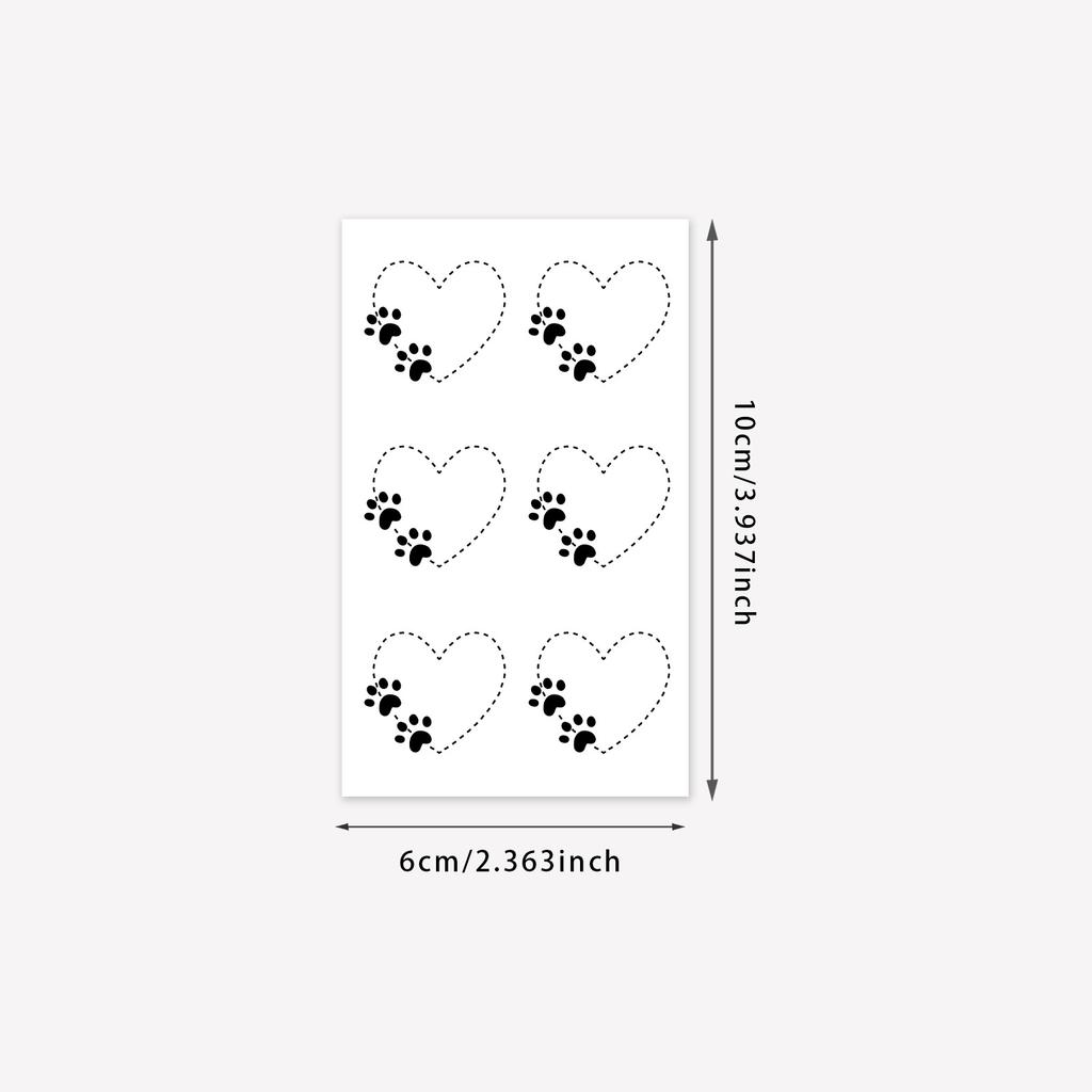Atmospheric Love Paw Print Tattoo Sticker, Advanced Sense Point Thorn Design, Waterproof And Wear-Resistant, Personalized Sticker