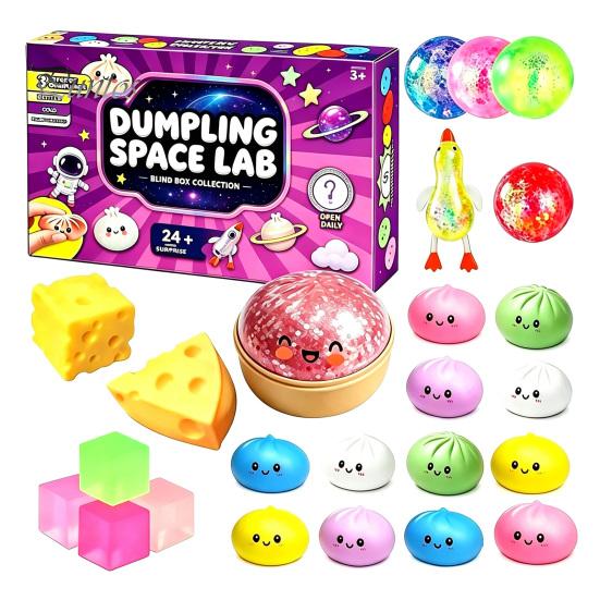 Relaxing Fidget Toys for Daily Use Squeeze Advent Calendar, Soft Bun Sensory Toys, Christmas Stocking Educational Tools Concentration Stuffer, Stress