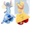 Soft Polyester Fiber Car Neck Pillow Travel Hooded Neck Cushion Cute U-shaped Plush Toy For Adults Yellow Winnie The Pooh Blue Stitch