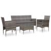 Day and Night - Day and Night Garden Furniture Set 4 Pieces and Gray Synthetic Rattan Cushions