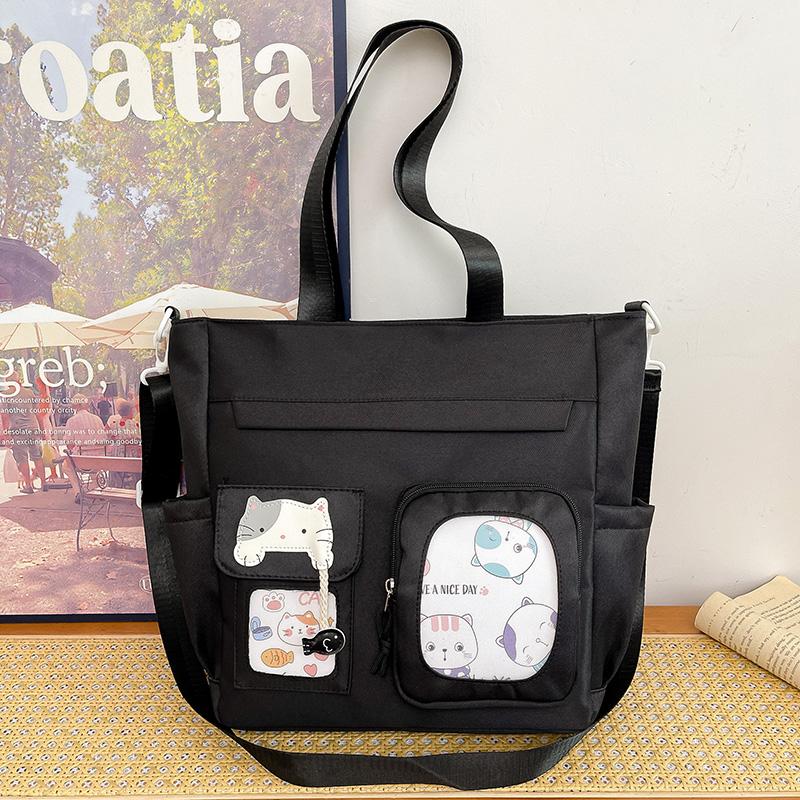 Borsa a tracolla da studente per campus, grande capacità, borsa a spalla da donna, borsa a mano