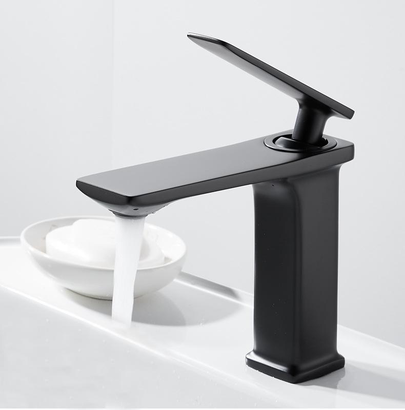 White Brass Basin Faucet Bathroom Sink Faucets Hot Cold Water Mixer Crane Deck Mounted Single Handle Hole Bath Kitchen Taps