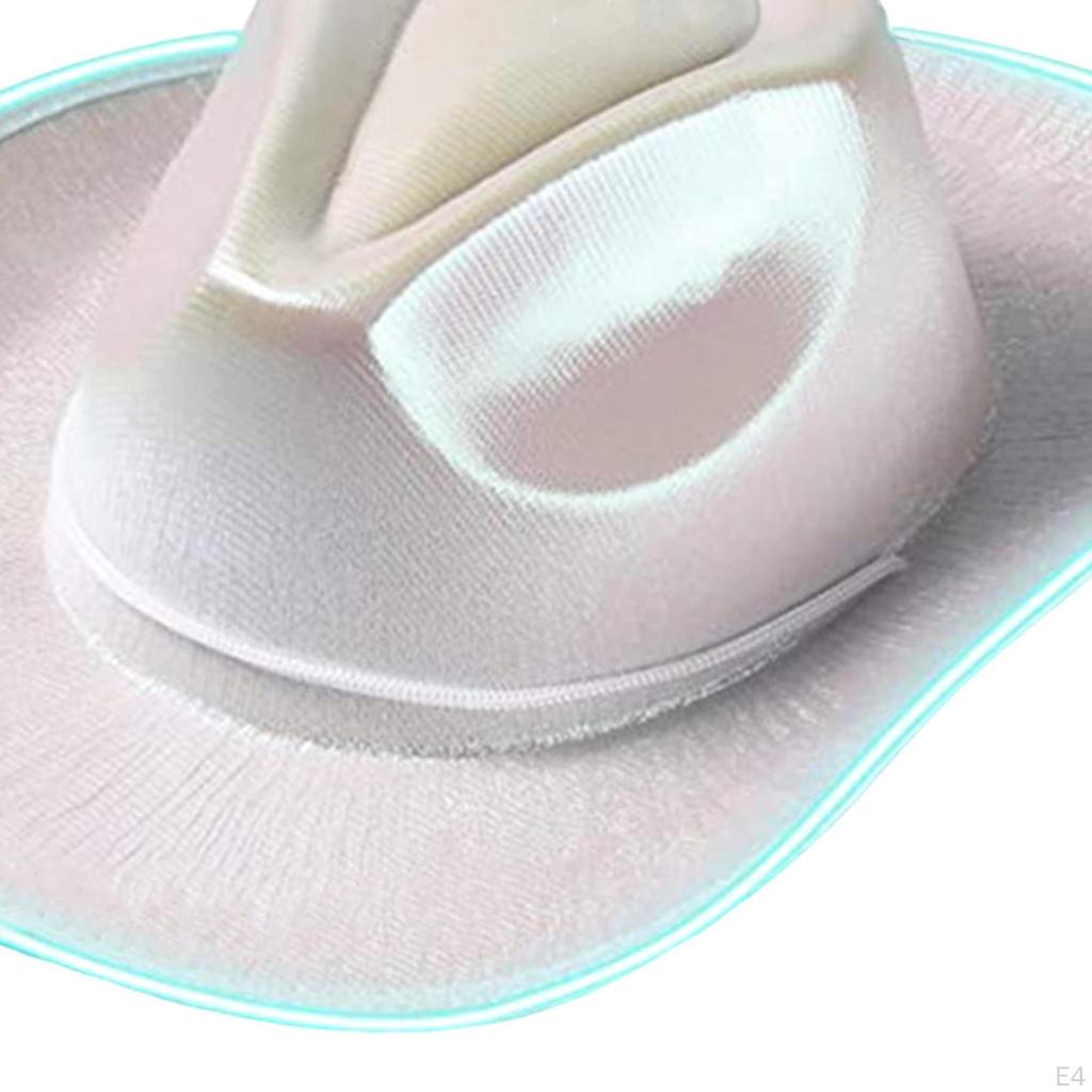 LED Cowboy Hat, Light up Headgear Rave Cap Cowgirl Hat Western for Party Role