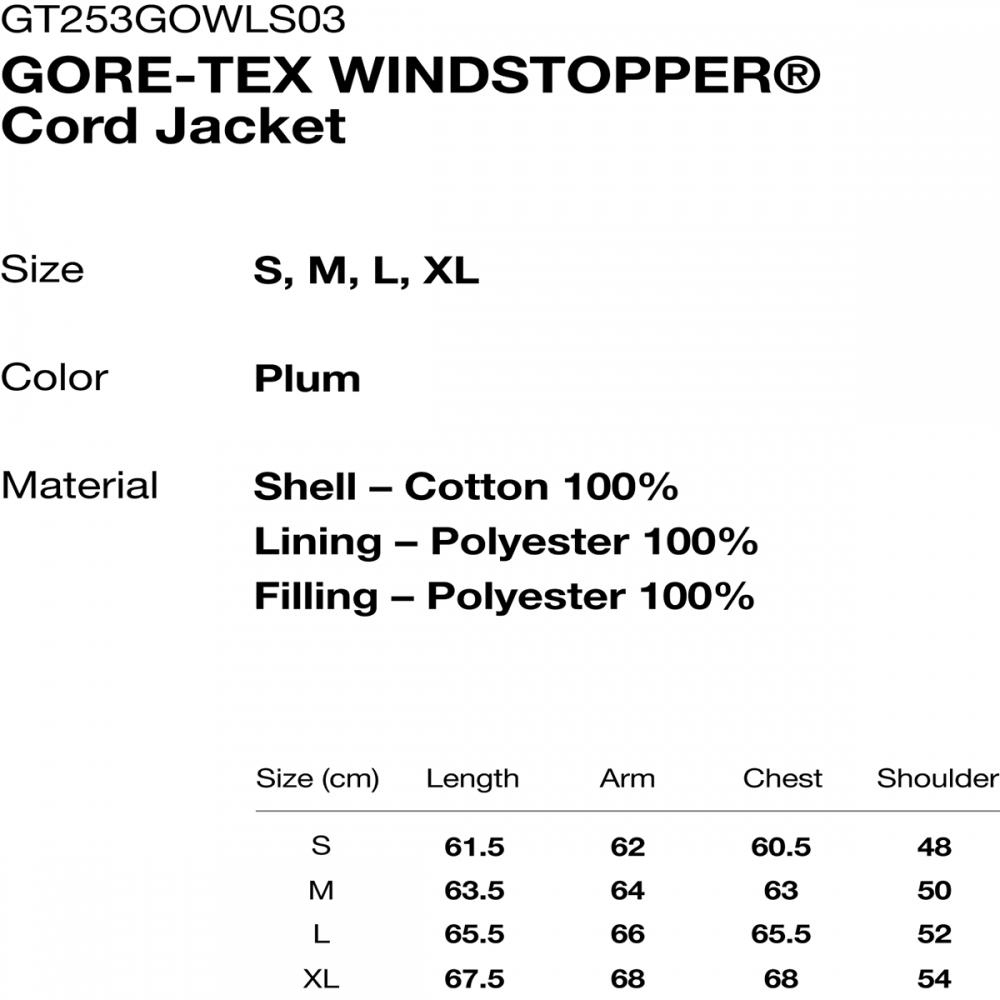 Thisisneverthat Gore Tex Windstopper Cord Jacket Gt253gowls03