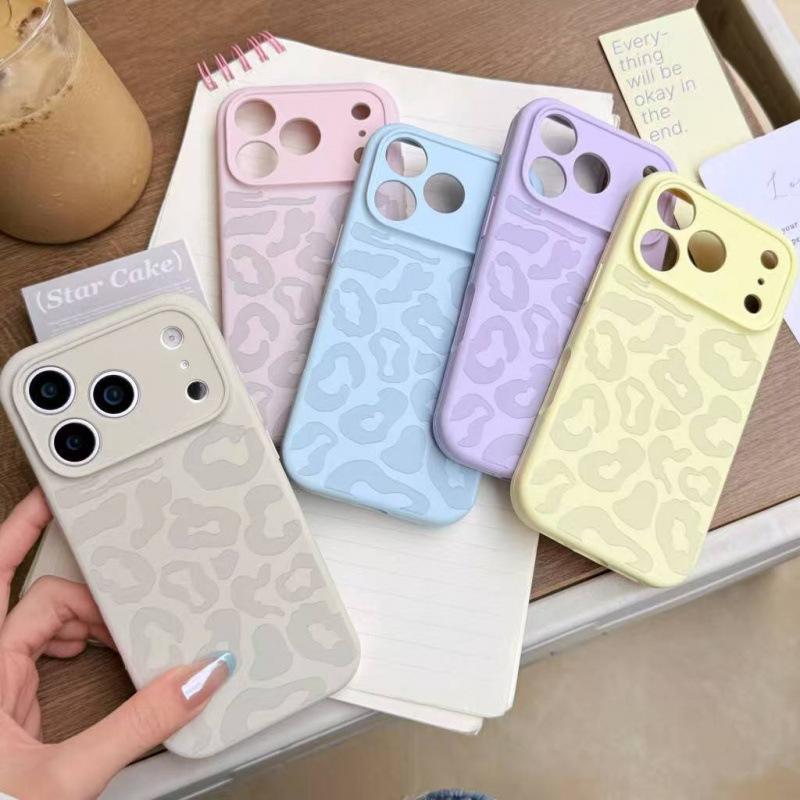 New Embossed Leopard Print Silicone Phone Case for IPhone 17 Pro Max 16 Pro Max 15 Pro Max 14, Precise Cutout Camera Protection Shockproof Soft Cover