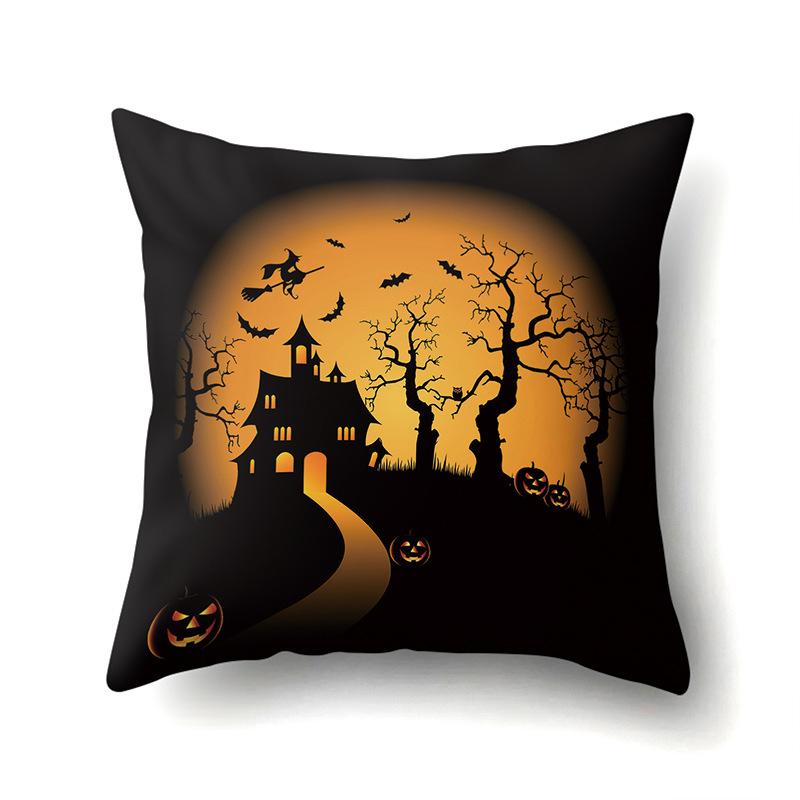 Halloween Polyester Kissenbezug Auto Lendenkissen Kürbis Sofa Kissenbezug Heim Wohnzimmer Kissenbezug
