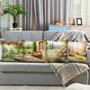 Garden swing, vines, flowers digital printing pillow cover Short plush Suitable living rooms bedrooms sofas throw cushion cover