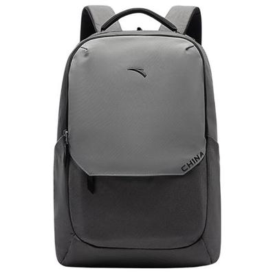 Color Block Design Logo Embroidered Zipper Closure Fabric Backpack Unisex Backpack Dark-Gray Light-Gray Black 192517153-2