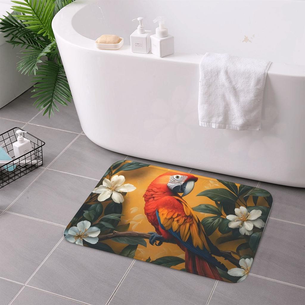 1PC Parrot Kitchen Rug Non-Slip Door Mats Pop Design Bathroom Rug Bath Mat Carpet for Home Sink Laundry Decor
