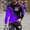 women o neck long sleeve 3d print t shirt