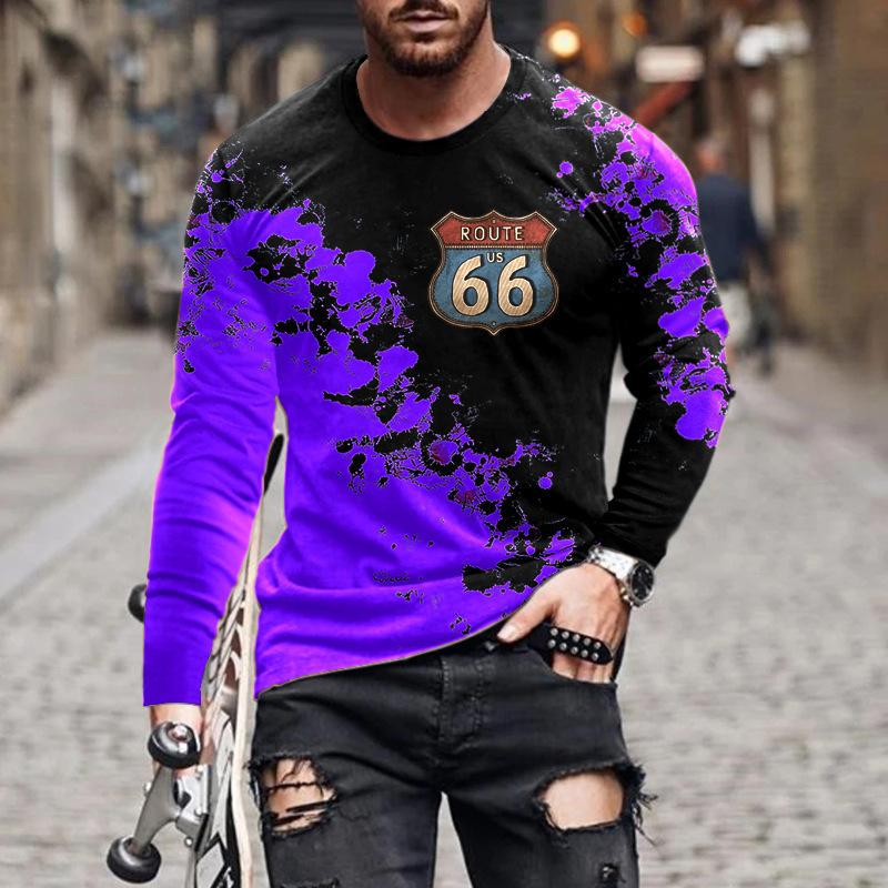 women o neck long sleeve 3d print t shirt