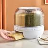 Japanese Rotating Rice Container - 20 Jin Capacity, Six Compartments, Insect-Proof & Moisture-Proof