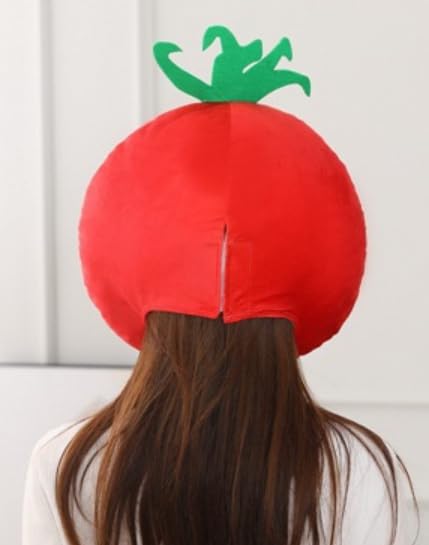 [DOKiDOKi] Tomato Hat Cosplay [Cute] Transformation Headwear Kigurumi Headgear Cute Halloween Vegetable Greengrocer Tomato Italian Food Stall