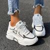 Women's Heart Patten Chunky Sneakers, Fashion Mesh Height Increasing Sports Shoes, Breathable Casual Outdoor Shoes