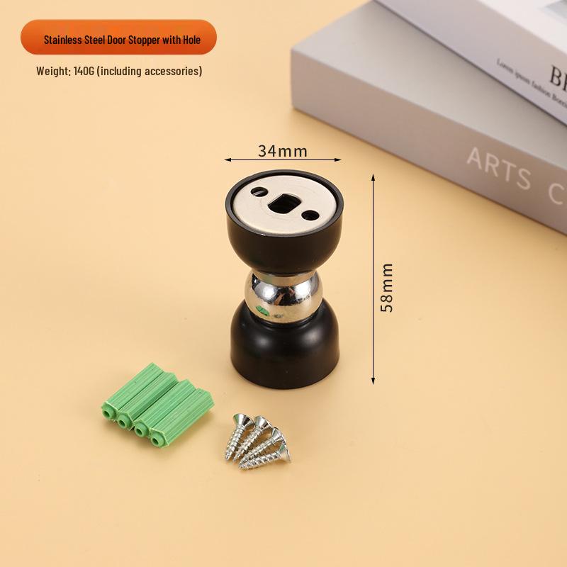 Magnetic Silicone Door Stopper: No-Drill, Anti-Collision Mini Stop for Wooden Bedroom Doors, Windproof Design.