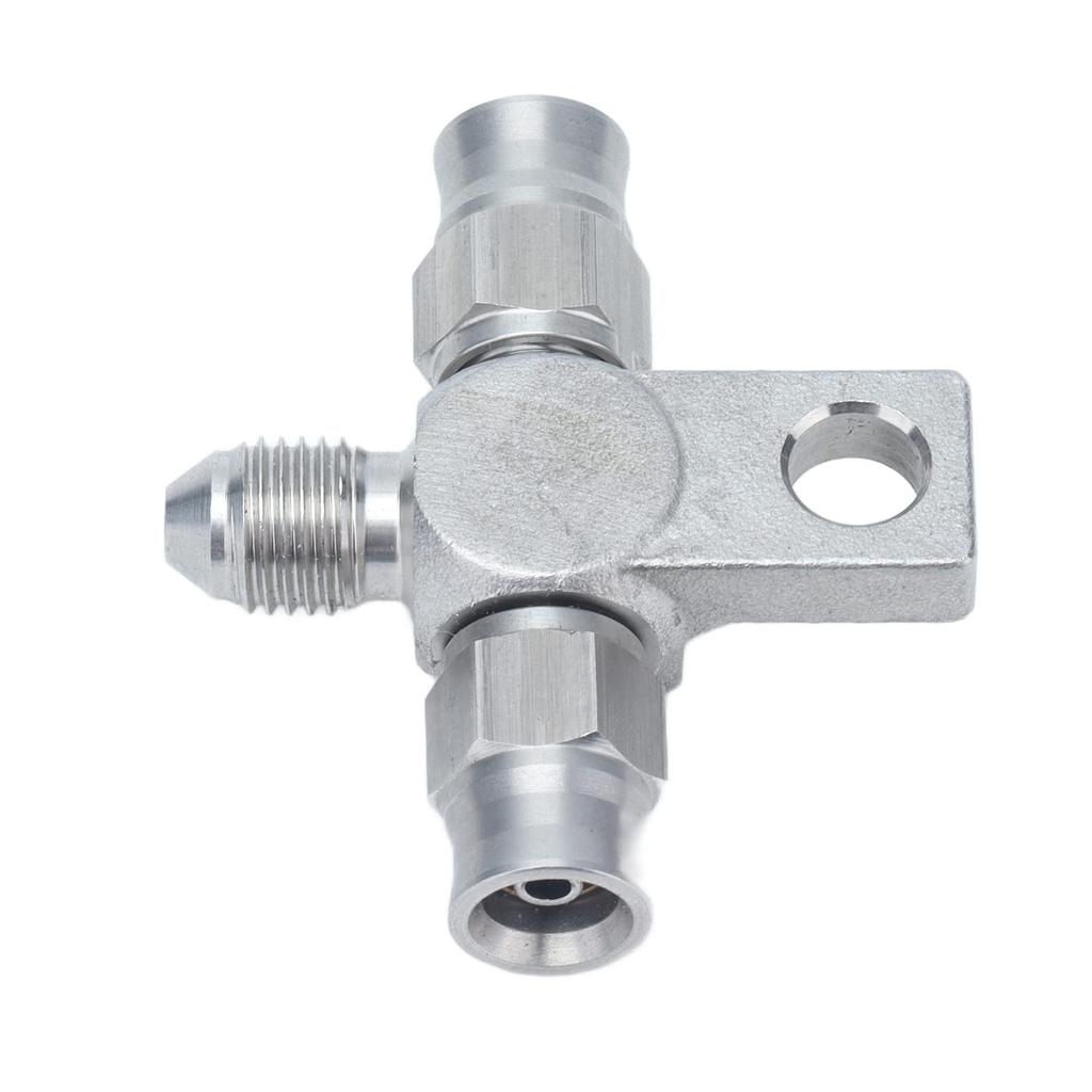 Brake Hose Fitting Adapter, AN‑3 Tee Brake Hose AN3 To Line End Fitting Stainless Steel Auto Parts