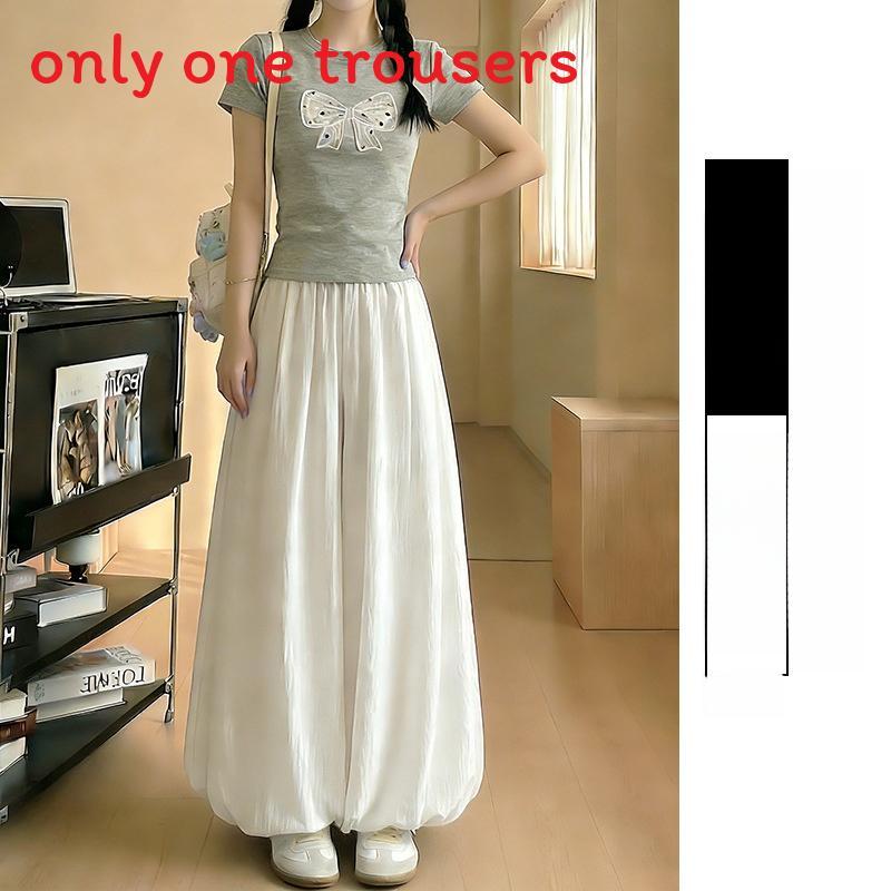High Waist Casual Pants For Women With Polyester Fabric And Pleated Design For Spring Summer Wear