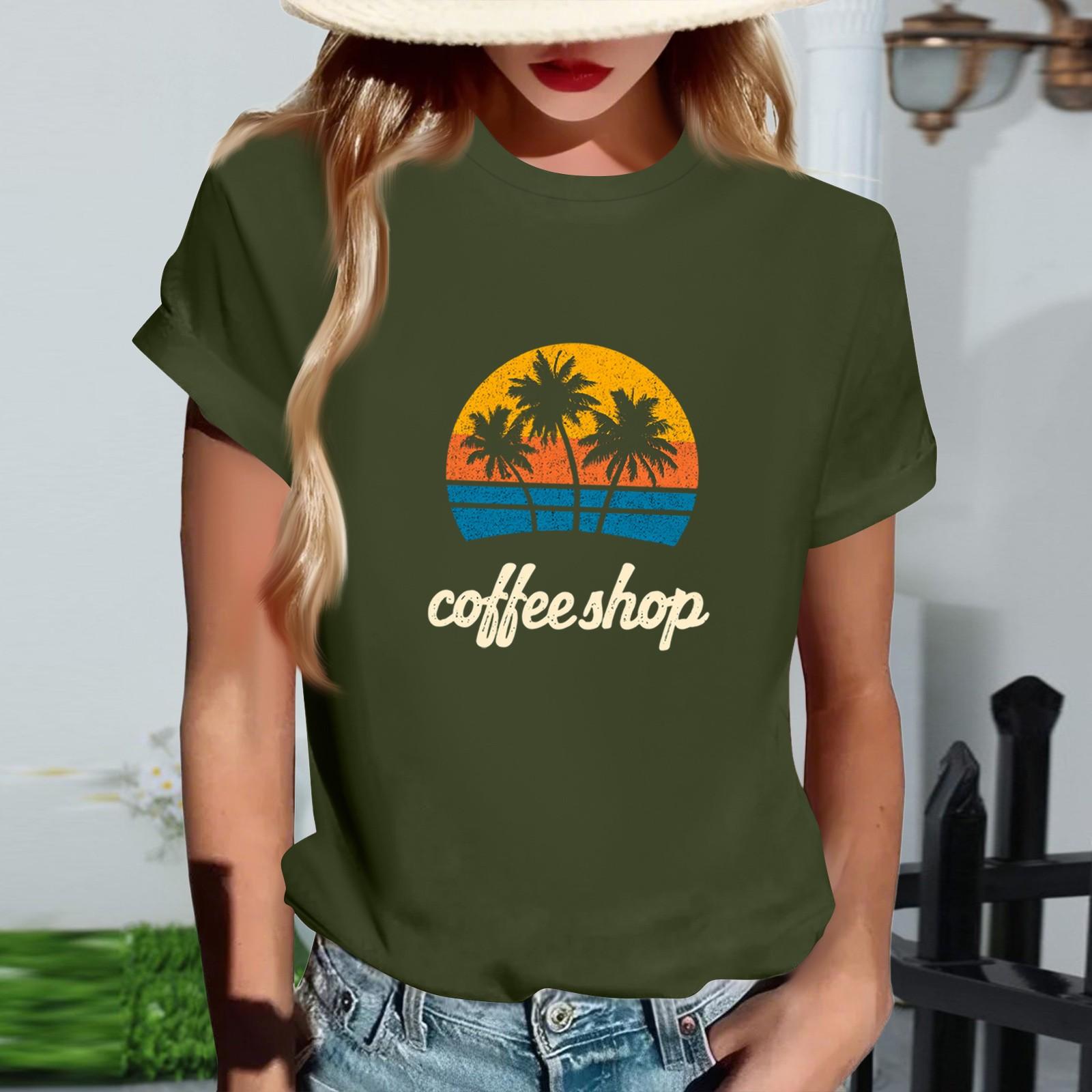 

Женская модная футболка с круглым вырезом, повседневная, с ретро-принтом, с короткими рукавами XL