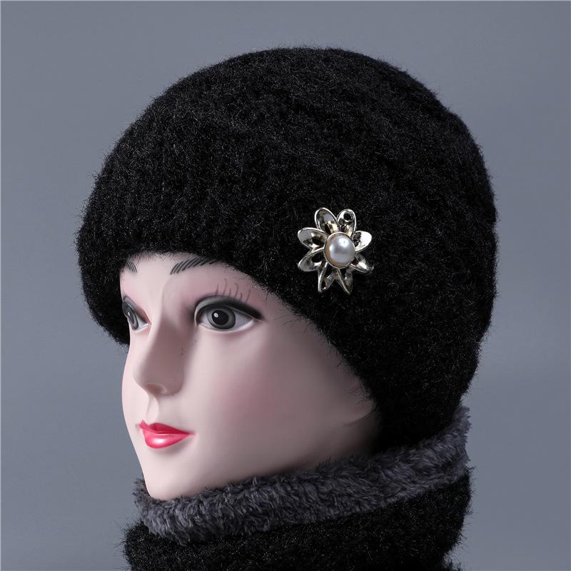 

Шерстяная шапка женская осенне-зимняя шапка флисовая утолщенная зимняя шапка теплая шапка One size elastic (separate hat)