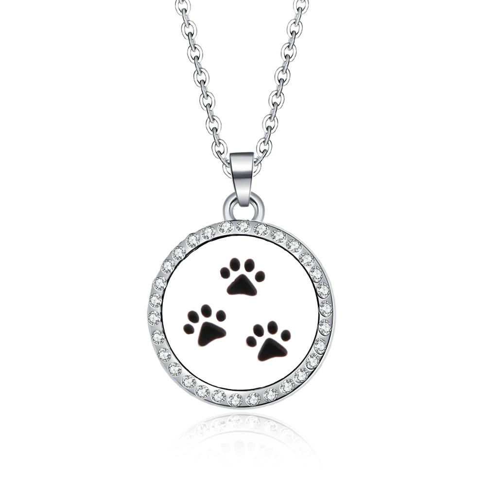 In-Stock Aromatherapy Hollow Diamond Pendant Necklace