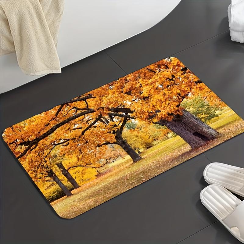 1Pcs Autumn Leaves Absorbent Non Slip Mat Soft Thickened Kitchen Floor Mat Waterproof Non-slip Oil-proof Floor Mat Runner Rug