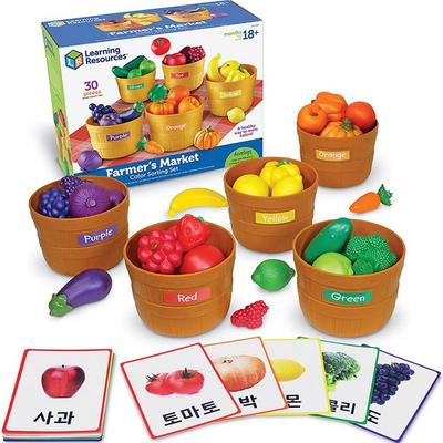 Running Resources Clasificarea culorilor fructelor și legumelor pentru copii + Set de carduri de sărare LER3060G Jucării coreene pentru copii
