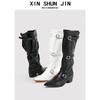 Pointed Big Tube Heap Boots Retro Western Cowboy Boots Thick Heel Hot Girl Fashion Sense Long Boots Women