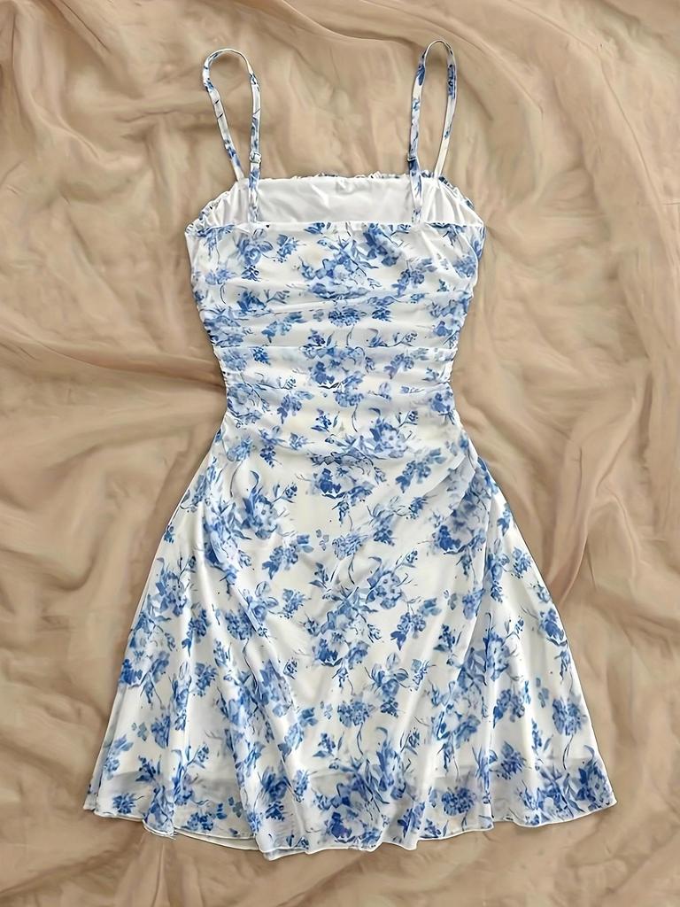 2026 Chic French Floral Slip Dress: Waist-Cinching Summer Fashion