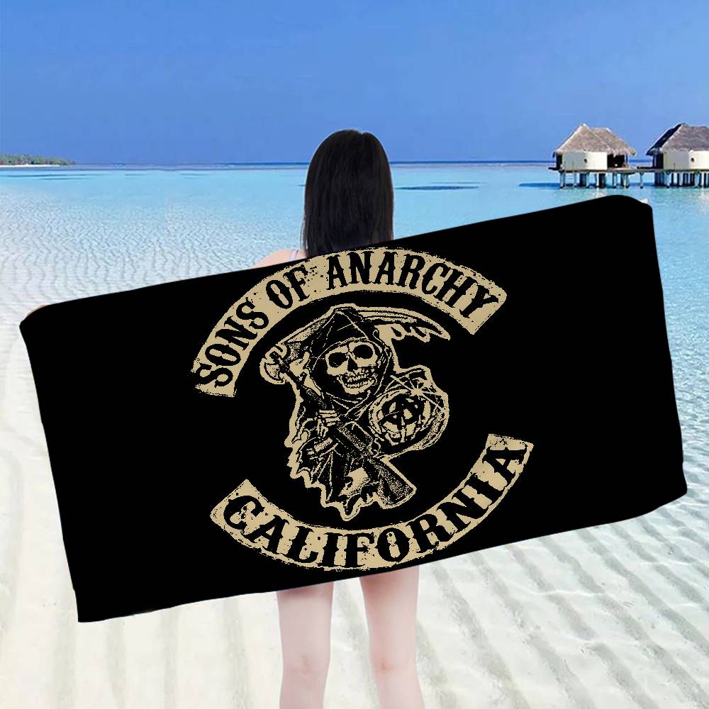 Son Of Anarchy American Bath Towel Microfiber Soft Water Absorbing Breathable For Girl Kids Decorative Cartoon Beach Towel