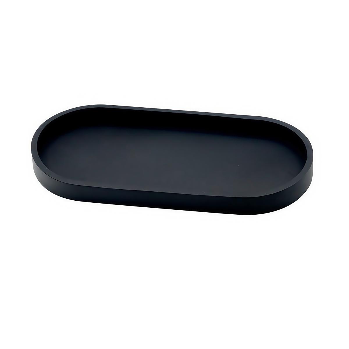 Modern Silicone Tray for Bathroom Accessories Multi Purpose Storage for Soap Dispenser and Sponge Holder Neat and Chic чёрный